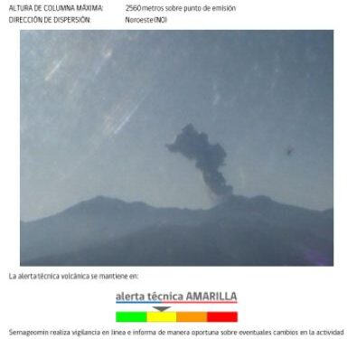 Volcán Nevados de Chillán registró nuevo pulso eruptivo con fumarola de 2.500 metros de altura