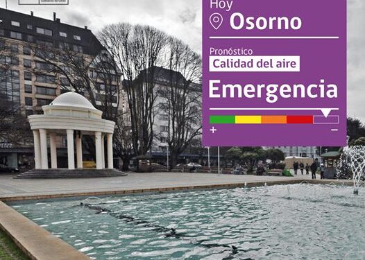 Episodio de Emergencia Ambiental rige este martes 28 de julio en Osorno