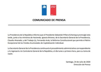Sin prensa Presidente firmó retiro del 10%de AFP.