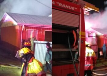 INCENDIO DESTRUYÓ DOS VIVIENDAS EN VILLA LOLOLHUE DE OSORNO