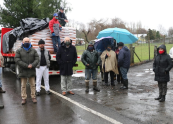 En la localidad rural de Pelleco continuó la entrega de alimentos para animales