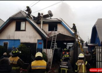#Osorno otro incendio movilizó a Bomberos.