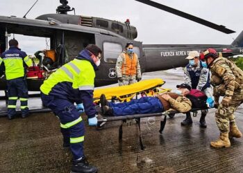 Evacuación aeromédica a paciente grave desarrollaron en Caleta Condor-Río Negro