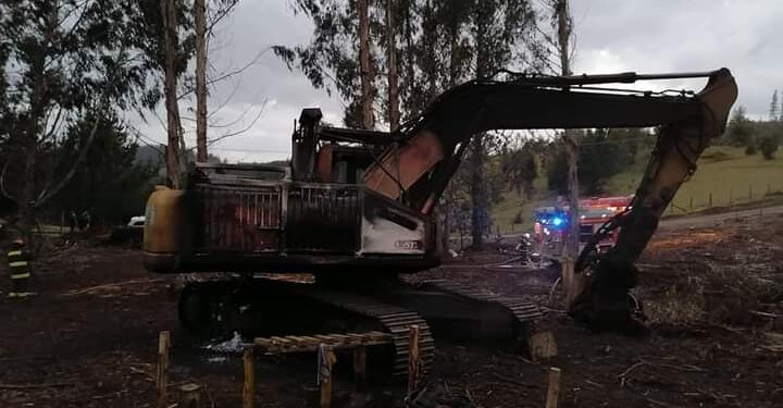 Atentado incendiario destruyó 4 máquinas forestales en San Juan de la Costa
