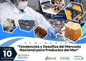 Invitan al seminario “Tendencias y Desafíos del Mercado Nacional para Productos del Mar”