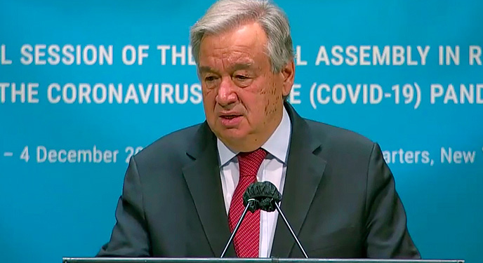Secretario general de la ONU alerta que la vacuna no basta para frenar los daños del covid-19