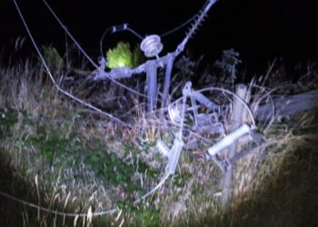 Camión arrastra 4 postes en la Ruta 5 y provoca corte de energía entre Osorno y Frutillar