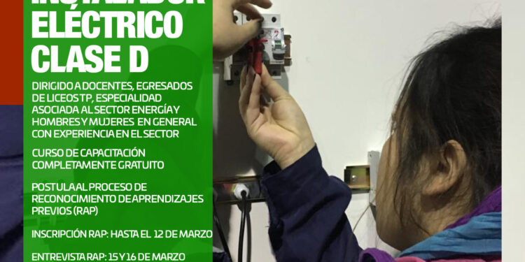 CFT Estatal de Los Lagos invita a postular a curso gratuitos de Instalador Eléctrico Clase D