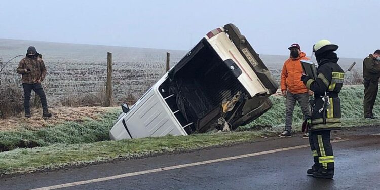 Escarcha provocó varios accidentes en rutas de la provincia de Osorno