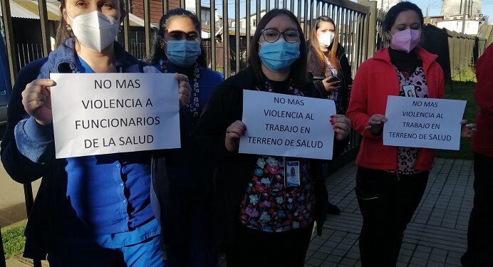 Funcionarios del Cesfam de Quinto Centenario protestaron por violencia en el sector