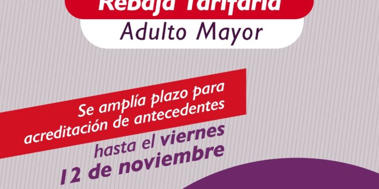 Amplían plazo para postular a la compensación económica tarifa Adulto Mayor