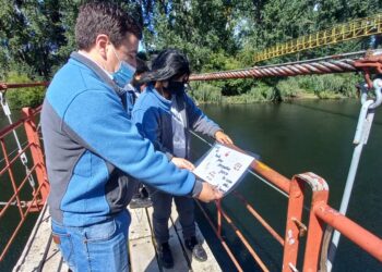 Estudiantes de escuela Carlos Condell pintaron con mensajes motivacionales puentes de Osorno.