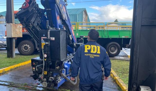 PDI Puerto Montt recupera grúa sustraída desde empresa en cuarta región 
