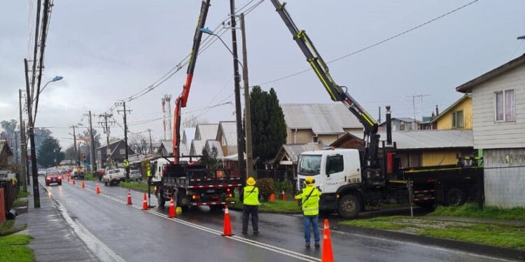 Reportan servicio eléctrico normal en provincia de Osorno tras sistema frontal 