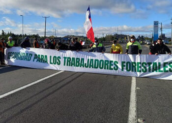 Trabajadores forestales inician movilizaciones en rutas de las provincias de Arauco y Los Ángeles