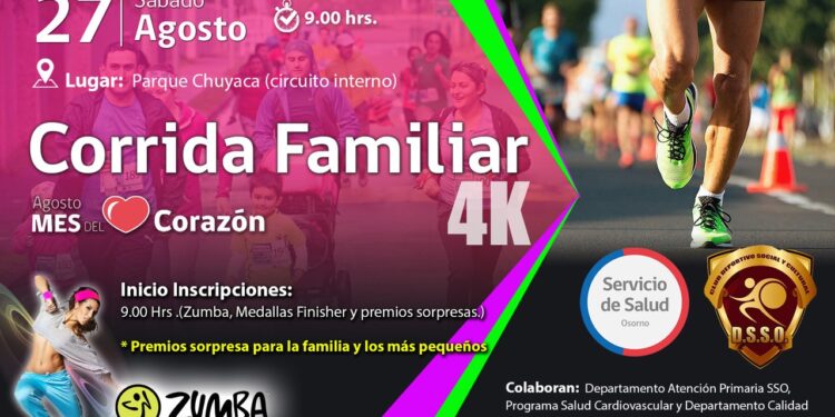 Realizarán corrida familiar por el Mes del Corazón este sábado en Osorno