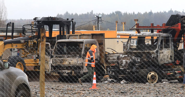 Ataque incendiario en provincia de Arauco deja ocho máquinas destruidas