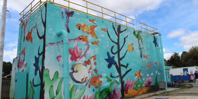Pintura ganadora en concurso de arte fue plasmada en estanque de tormenta de Essal