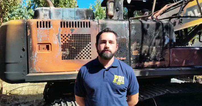 Nuevo ataque incendiario deja excavadora destruida en La Araucanía