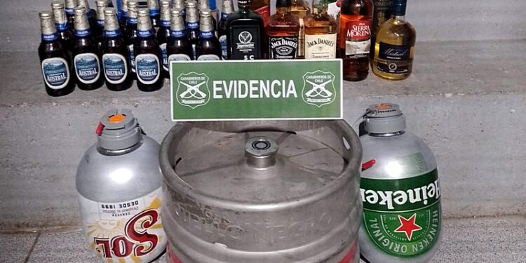 Carabineros decomisó alcohol comercializado sin permiso municipal en restaurante de Osorno