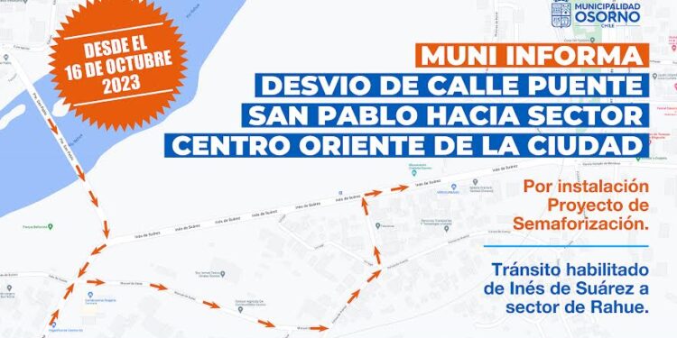 Anuncian desvío de tránsito vehicular por trabajos de semaforización en puente San Pablo 