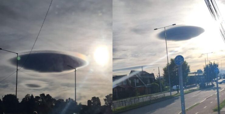 ¿Una nube o un OVNI?: La curiosa figura que apareció en el cielo de Osorno