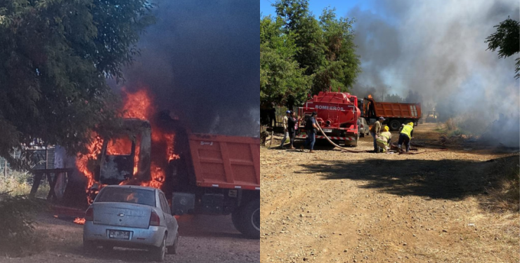 Nuevo atentado incendiario en La Araucanía: Al menos dos camiones quemados en Pidima