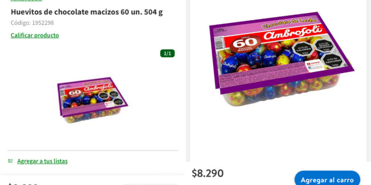 Por la crisis del cacao: Bandejas de huevitos de chocolate superan los $8.200