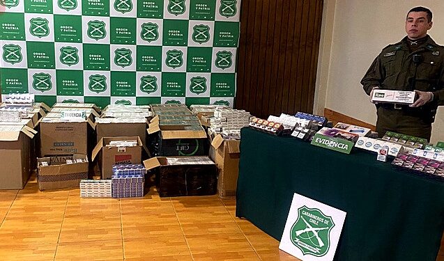 Detienen a tres sujetos en Osorno por contrabando de cigarrillos: decomisaron 13.600 cajetillas