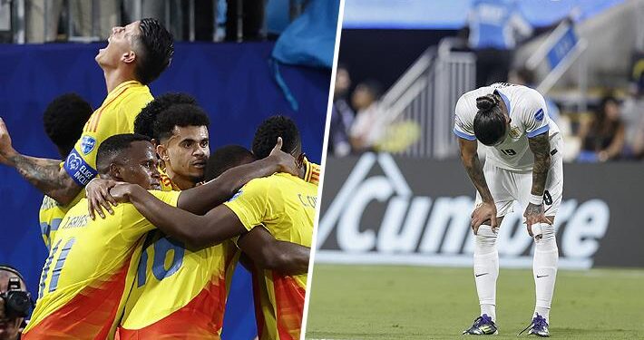 Colombia resistió con uno menos para vencer a Uruguay y se metió en la final de la Copa América