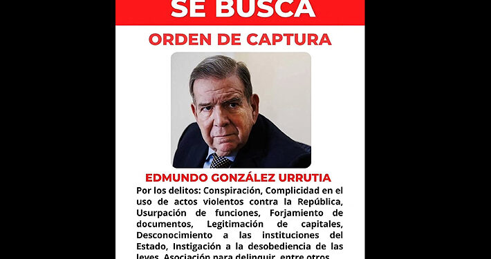 Venezuela ofrece recompensa de US$ 100.000 por información que ayude a la captura de González Urrutia