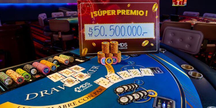 Golpe de suerte en Casino MDS Talcahuano: jugador gana $50.500.000 con una sola mano de póker