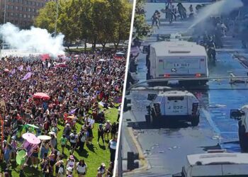 8M: Carabineros informa desórdenes y barricadas al cierre de marcha en centro de Santiago