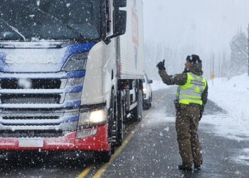 Suspenden tránsito de camiones en Paso Cardenal Samoré por caída de nieve
