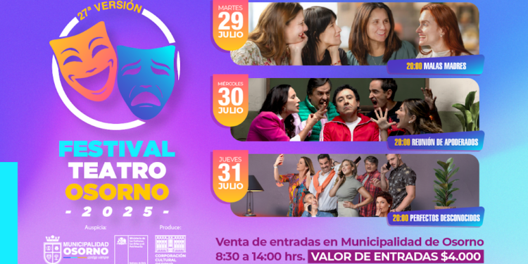 Obras de teatro se realizarán en Hotel Sonesta Osorno durante la próxima semana