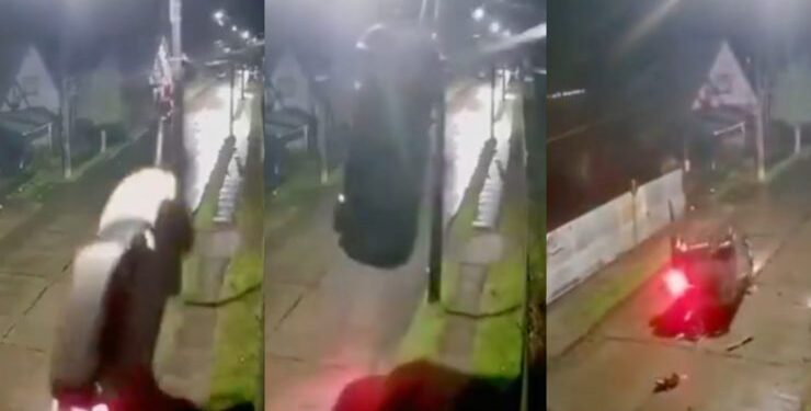 Auto “voló” tras accidente de tránsito en Río Negro: Conductor sale ileso y huye caminando del lugar