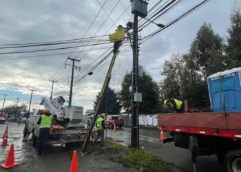 Tras paso de sistema frontal: trabajan en reposición del servicio eléctrico en provincia de Osorno