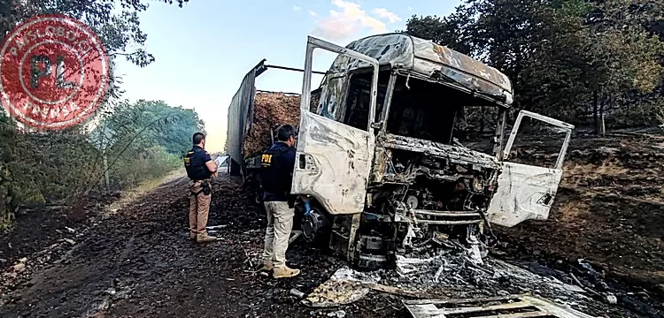 Sujetos armados queman camión en Angol