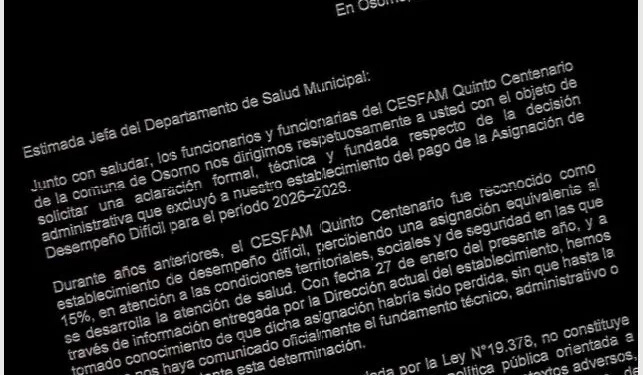 CESFAM Quinto Centenario: Crisis por pérdida de asignación y riesgo delictual