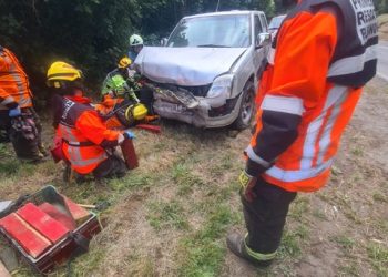 Purranque: Carabineros atiende procedimiento por colisión triple en sector Los Guindos