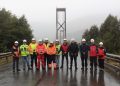 Autoridades verificaron inicio de trabajos de reparación del Puente Yelcho en la provincia de Palena