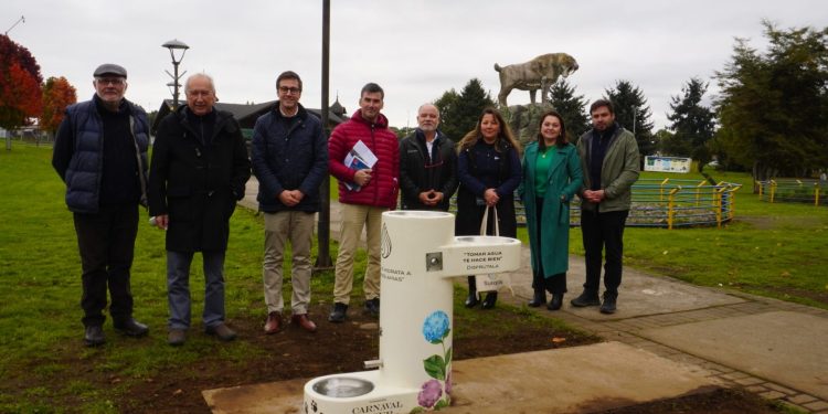 Inauguran nuevo bebedero público de agua potable en Parque Chuyaca de Osorno para uso de personas y mascotas