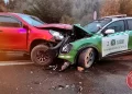 Tres carabineros lesionados tras colisión frontal